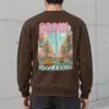 "Cherry Blossom Taxi Street" Heavy Blend Unisex Crewneck Sweatshirt | Gildan 18000