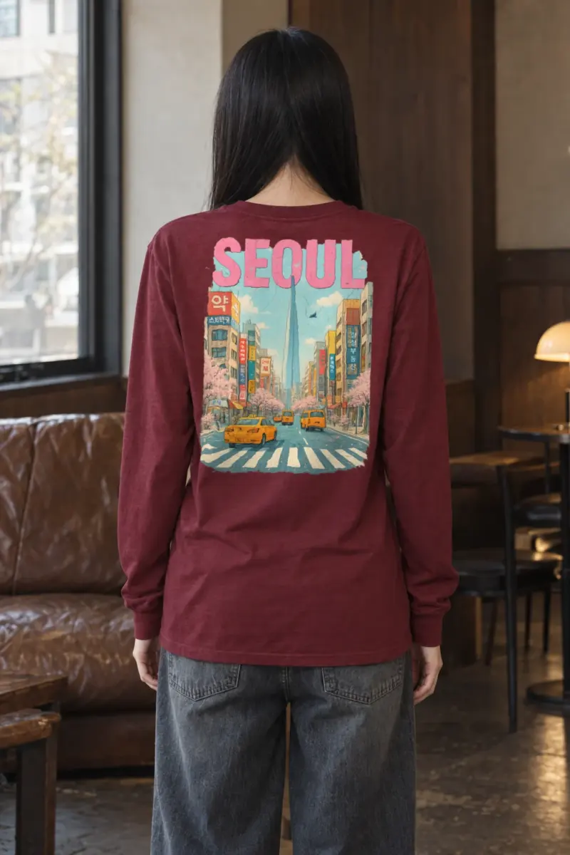 "Cherry Blossom Taxi Street" Unisex Longsleeve T-shirt | Gildan 2400