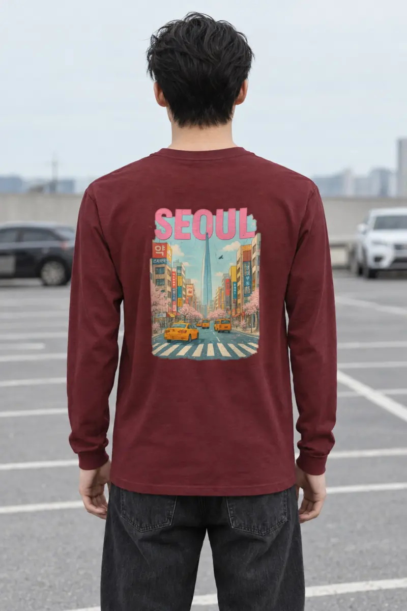 "Cherry Blossom Taxi Street" Unisex Longsleeve T-shirt