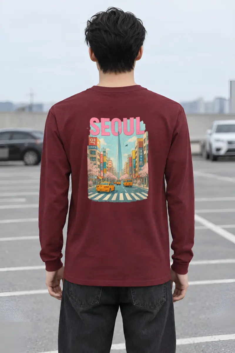 "Cherry Blossom Taxi Street" Unisex Longsleeve T-shirt
