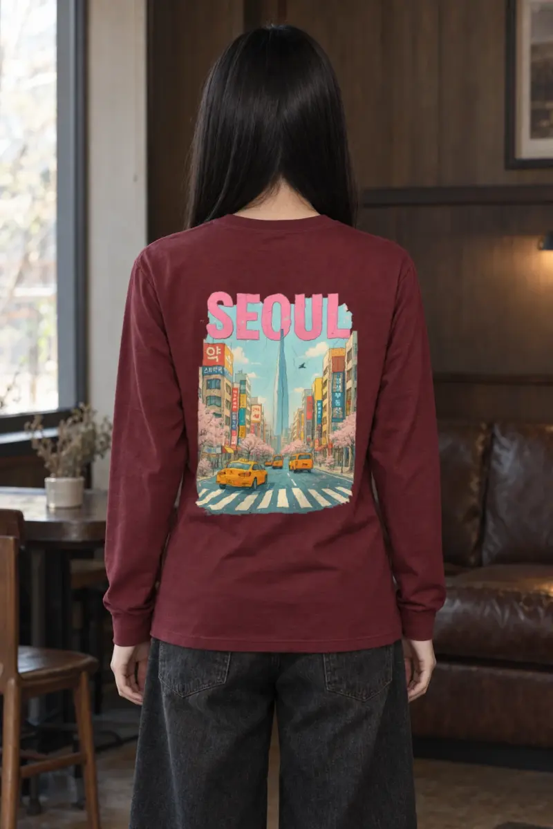 "Cherry Blossom Taxi Street" Unisex Longsleeve T-shirt