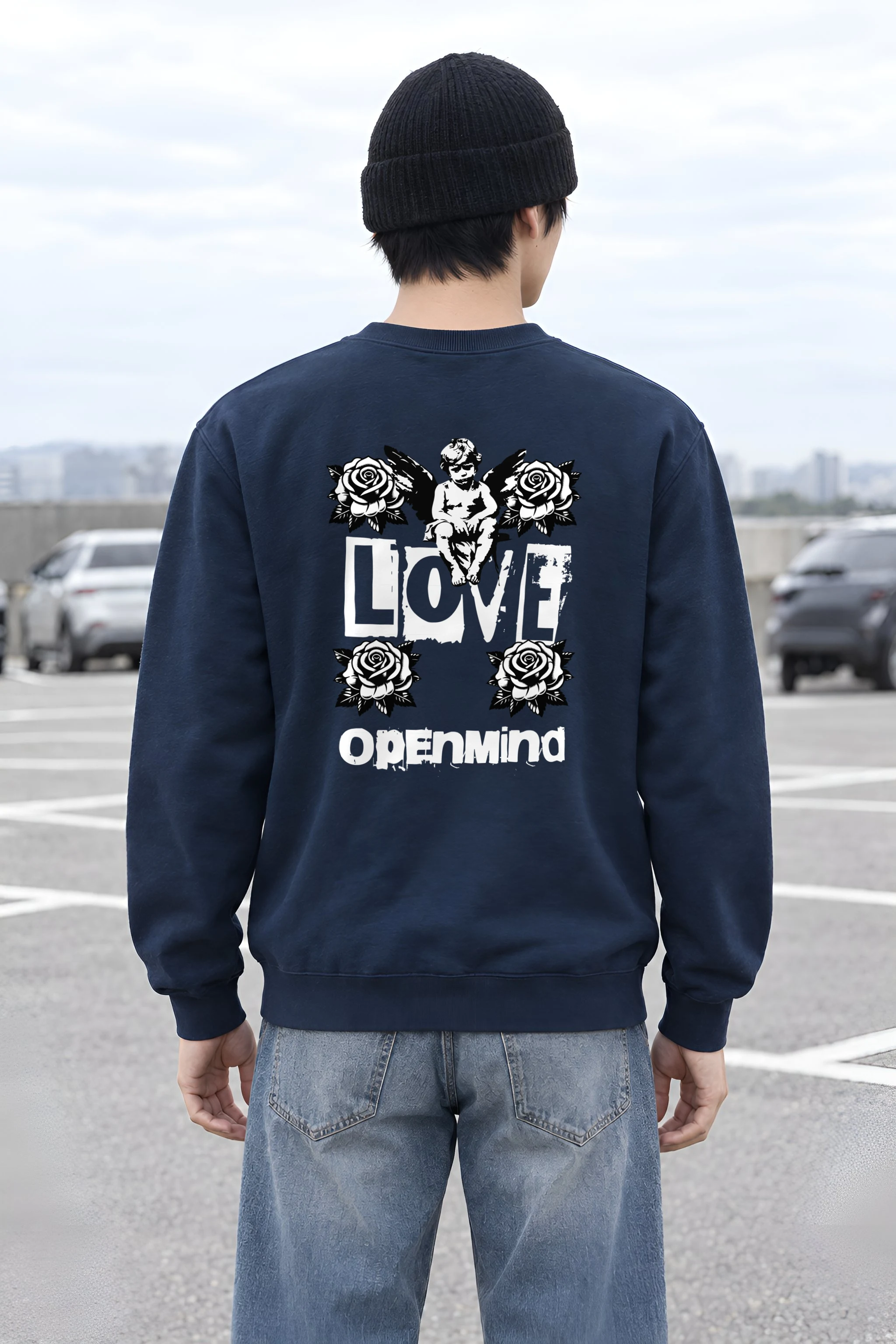 "Cherub Rose Ink" Heavy Blend Unisex Crewneck Sweatshirt