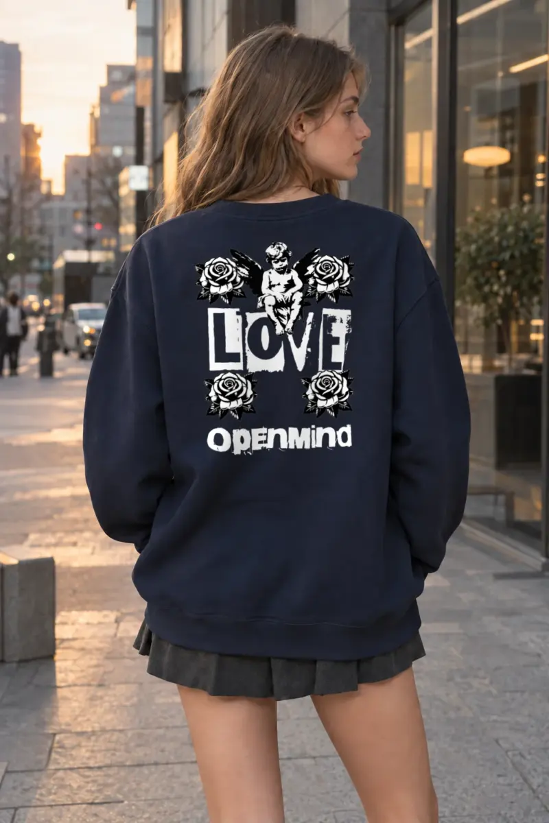 "Cherub Rose Ink" Heavy Blend Unisex Crewneck Sweatshirt | Gildan 18000