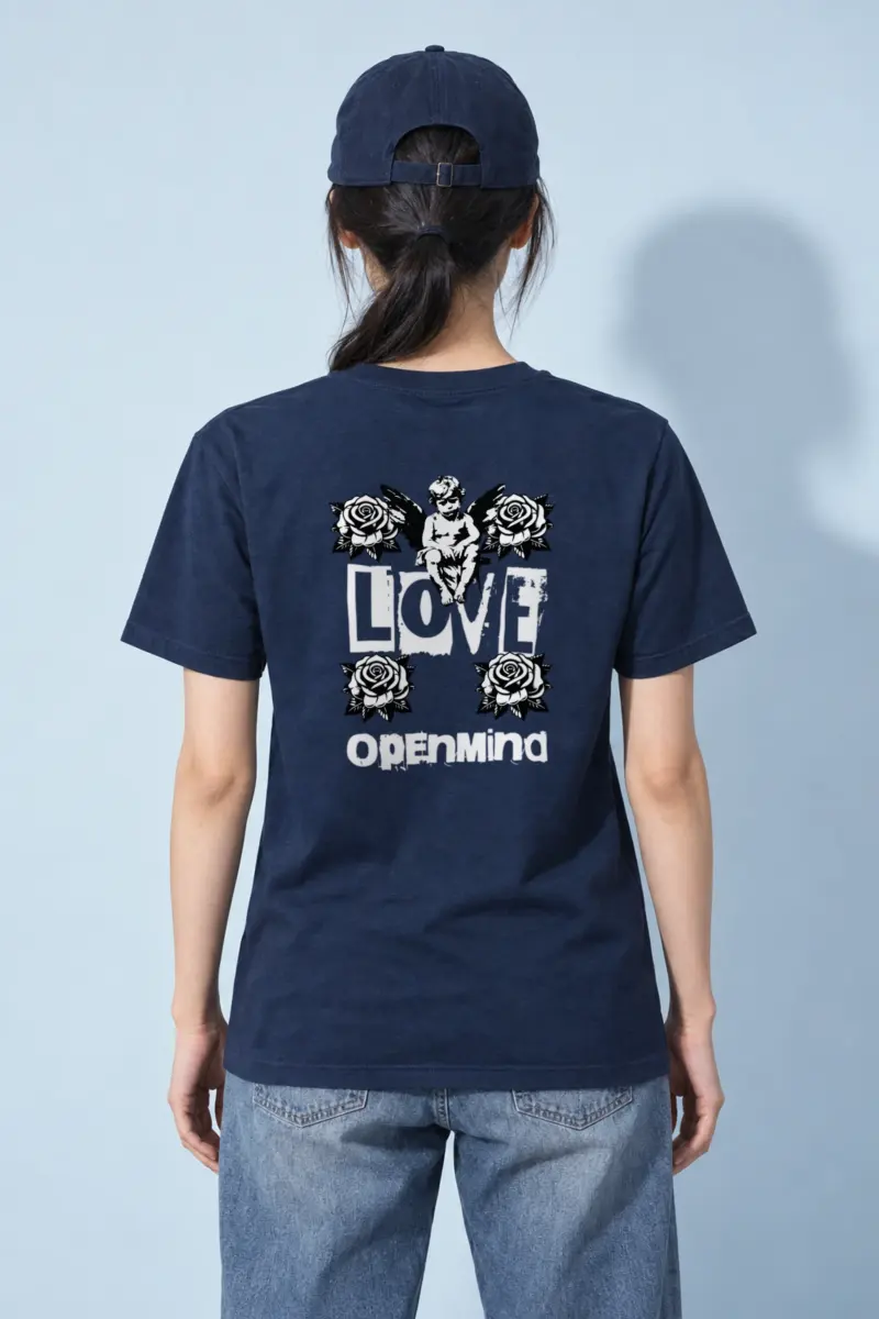 "Cherub Rose Ink" Heavyweight Unisex Crewneck T-shirt