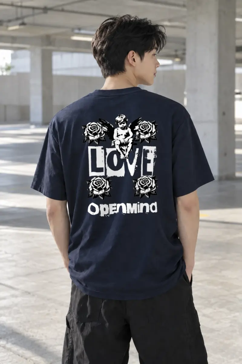 “Cherub Rose Ink” Heavyweight Unisex Crewneck T-shirt | Gildan 5000