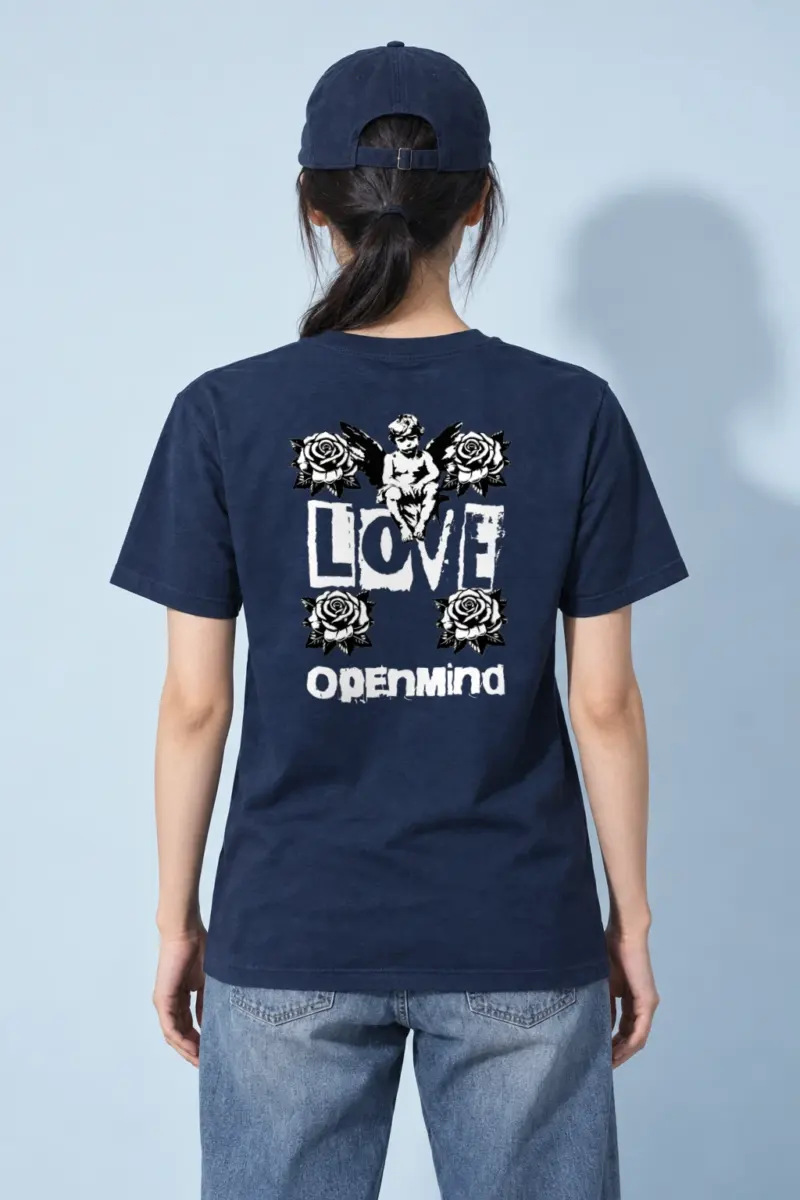 "Cherub Rose Ink" Heavyweight Unisex Crewneck T-shirt