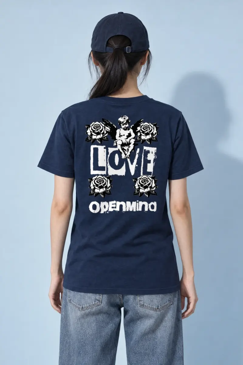 "Cherub Rose Ink" Heavyweight Unisex Crewneck T-shirt | Gildan 5000
