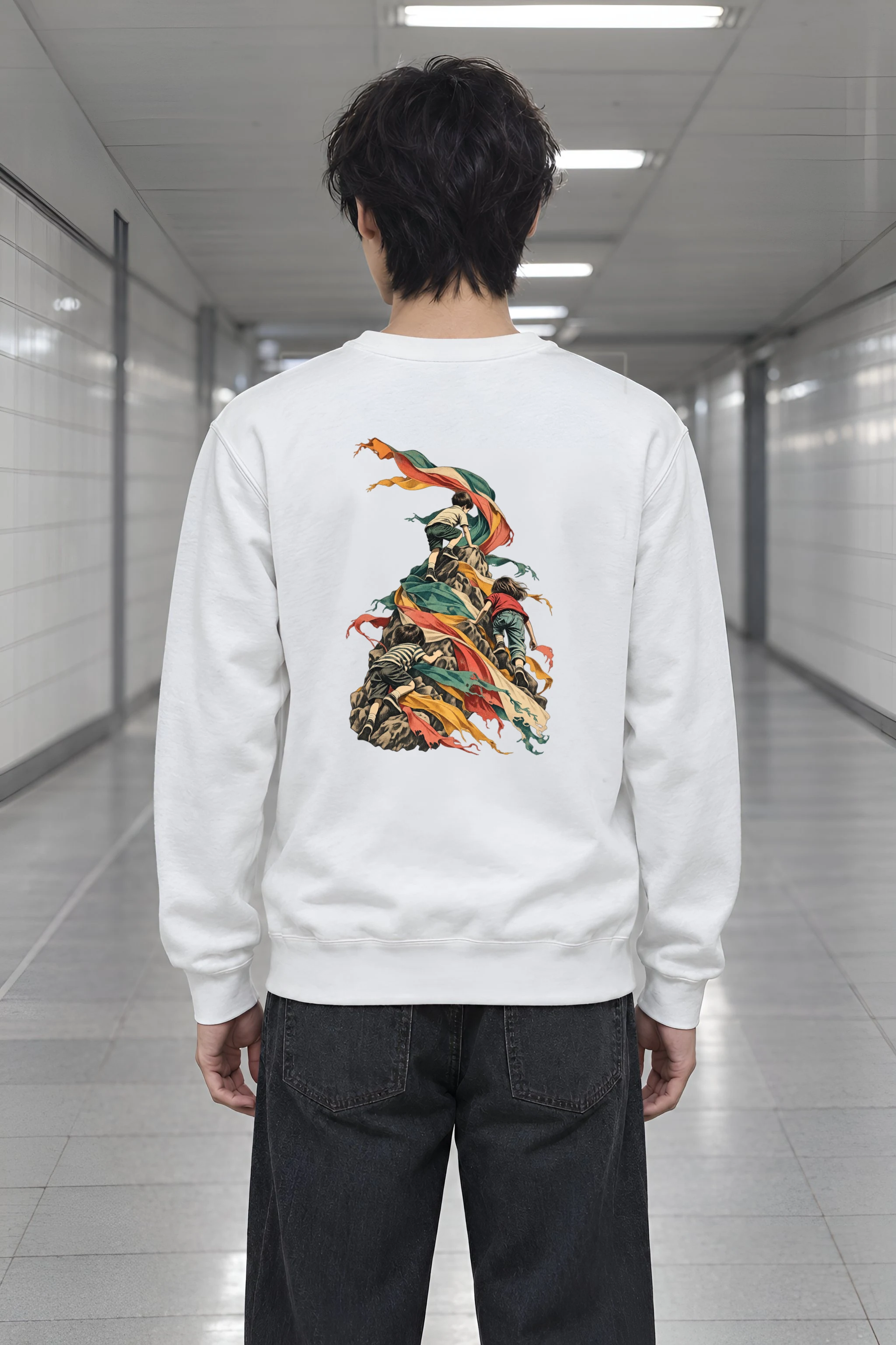 "Children on Ribboned Rock" Heavy Blend Unisex Crewneck Sweatshirt