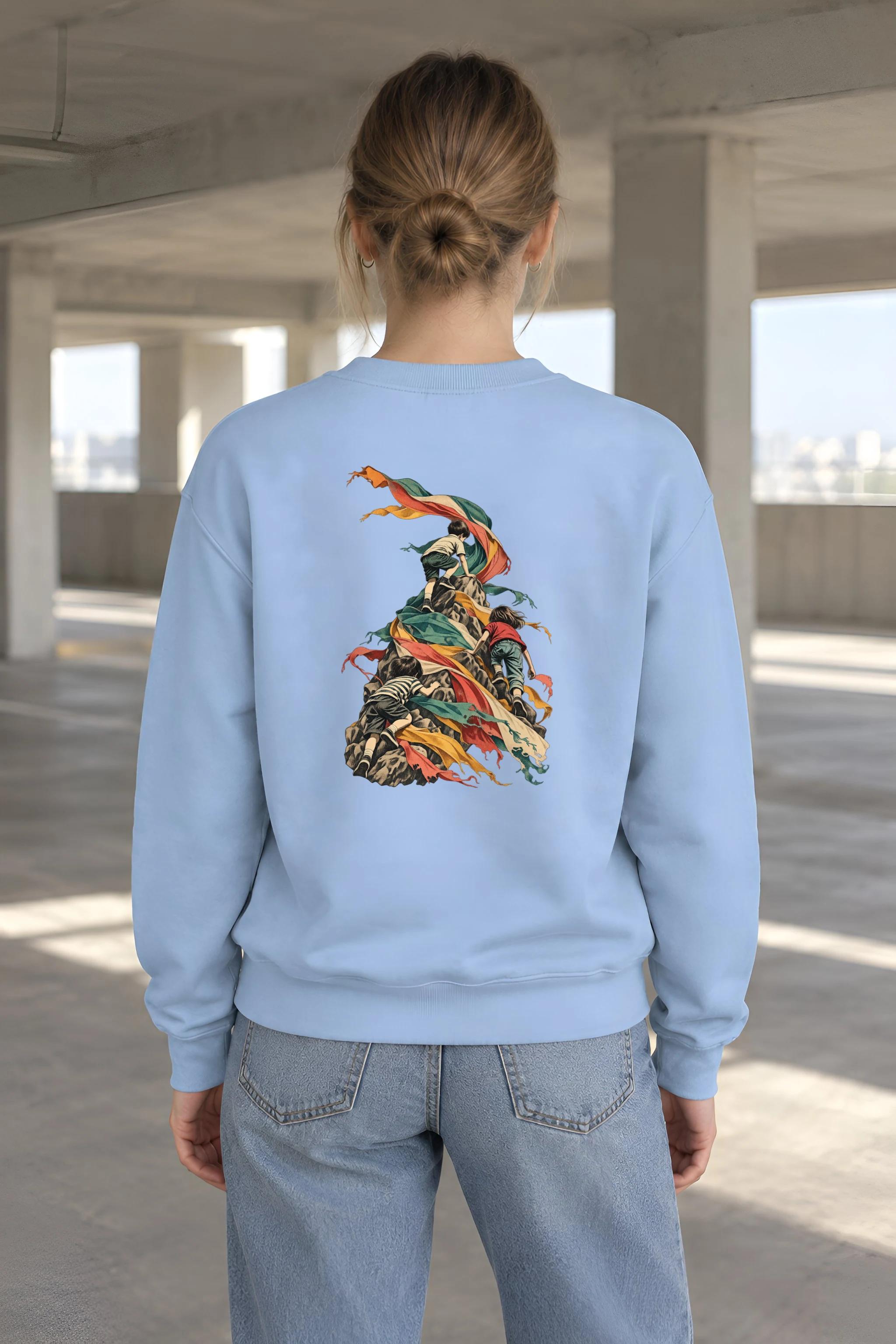 "Children on Ribboned Rock" 1 Crewneck Sweatshirt
