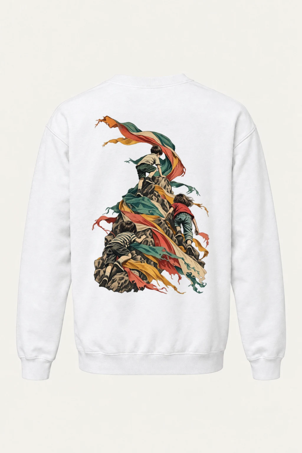 "Children on Ribboned Rock" Heavy Blend Unisex Crewneck Sweatshirt | Gildan 18000