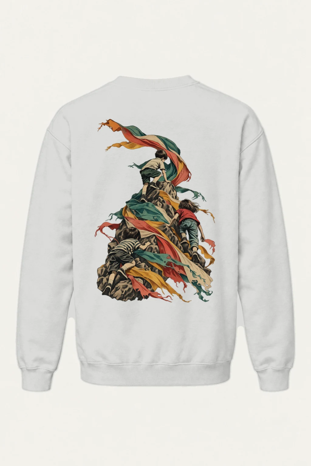 "Children on Ribboned Rock" Heavy Blend Unisex Crewneck Sweatshirt | Gildan 18000