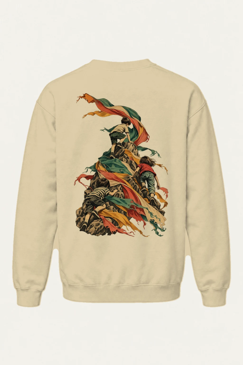 "Children on Ribboned Rock" Heavy Blend Unisex Crewneck Sweatshirt | Gildan 18000