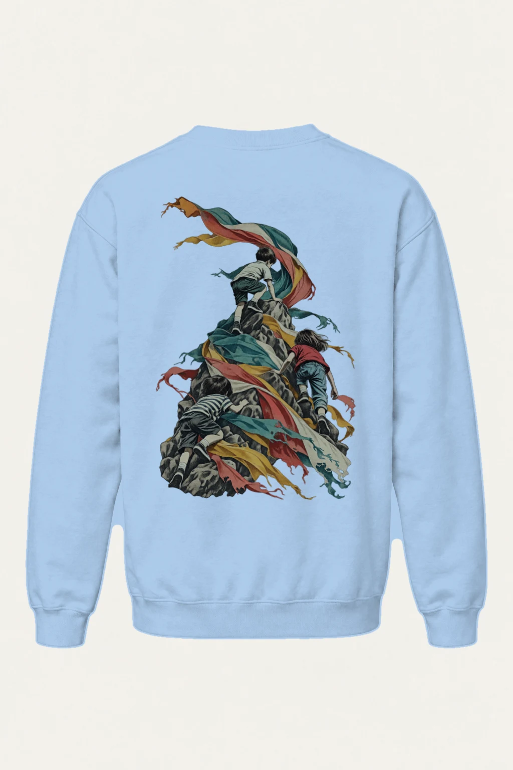 "Children on Ribboned Rock" Heavy Blend Unisex Crewneck Sweatshirt | Gildan 18000