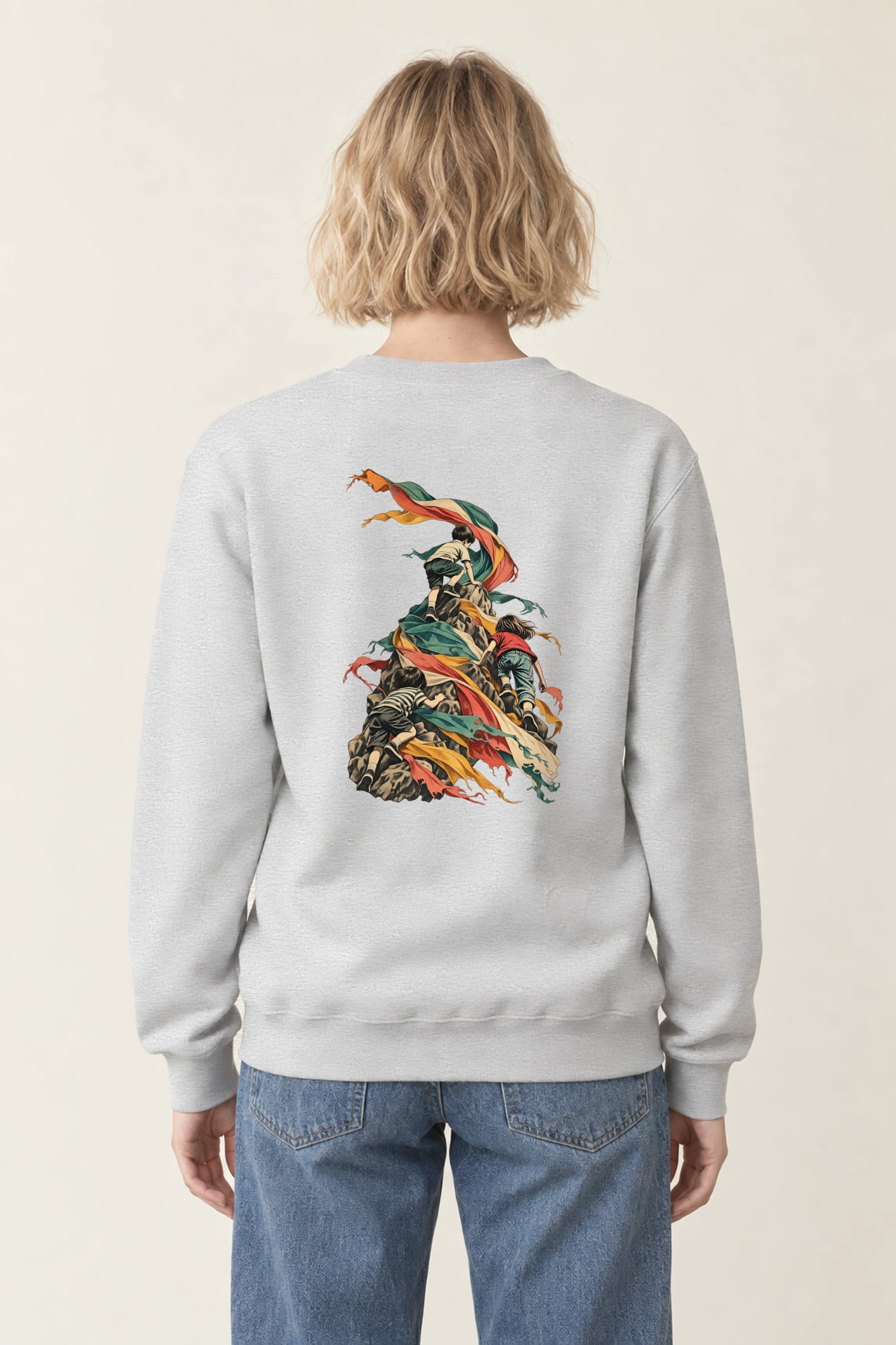 "Children on Ribboned Rock" 1 Crewneck Sweatshirt