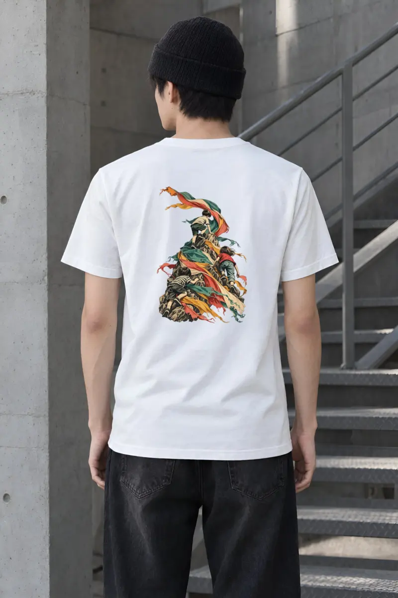 "Children on Ribboned Rock" Heavyweight Unisex Crewneck T-shirt