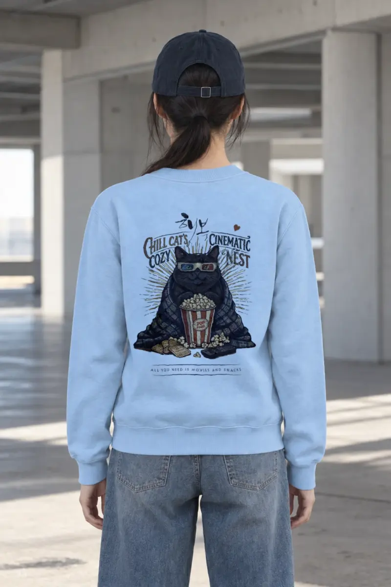 "Chill Cat's Cozy Nest" Heavy Blend Unisex Crewneck Sweatshirt
