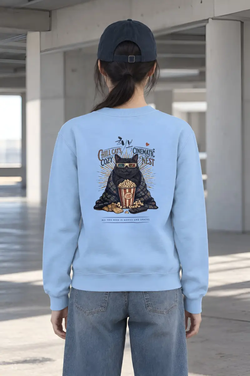 "Chill Cat's Cozy Nest" Heavy Blend Unisex Crewneck Sweatshirt