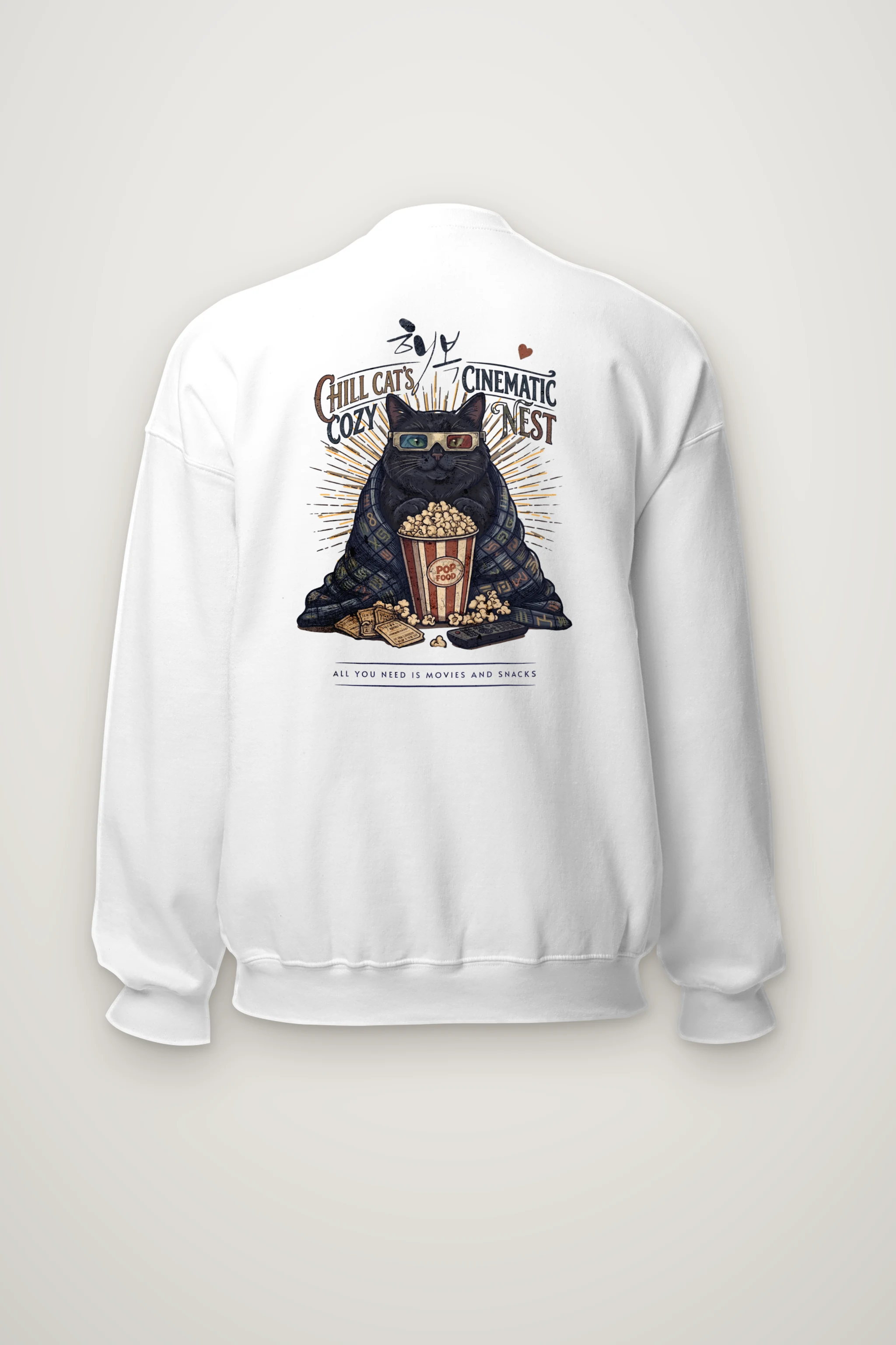 "Chill Cat's Cozy Nest" Heavy Blend Unisex Crewneck Sweatshirt