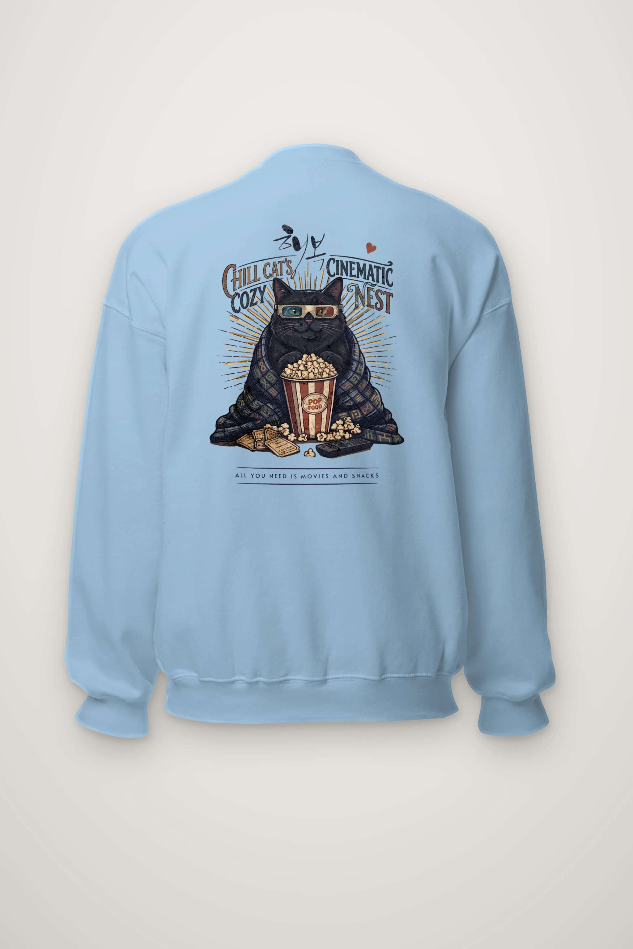 "Chill Cat's Cozy Nest" Heavy Blend Unisex Crewneck Sweatshirt