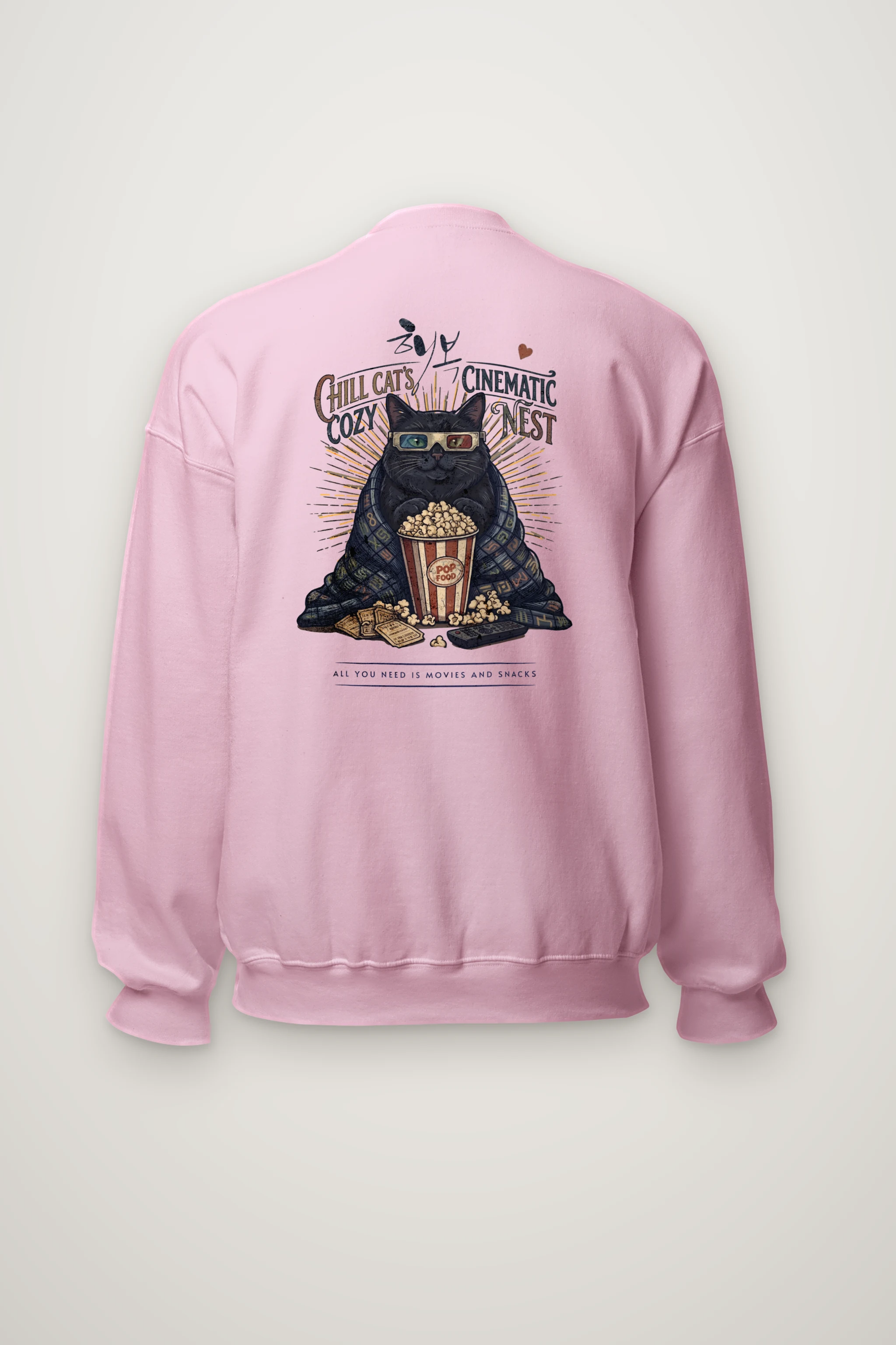 "Chill Cat's Cozy Nest" Heavy Blend Unisex Crewneck Sweatshirt