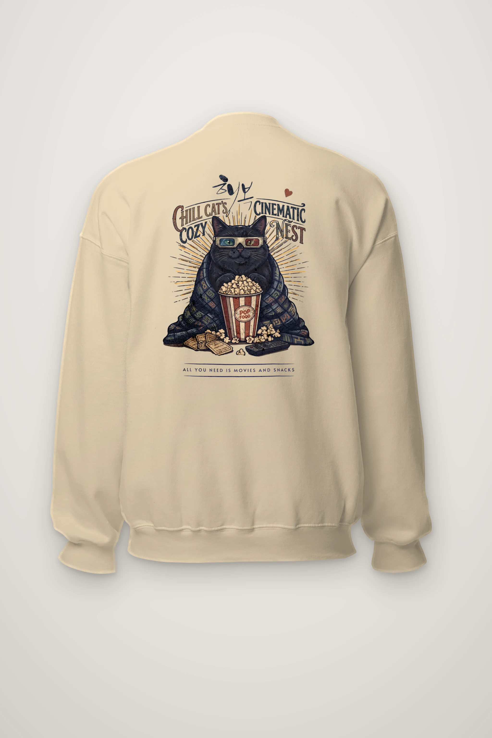 "Chill Cat's Cozy Nest" Heavy Blend Unisex Crewneck Sweatshirt