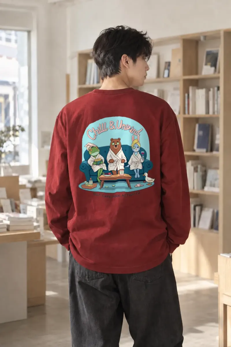 “Chill & Unwind” Unisex Longsleeve T-shirt | Gildan 2400