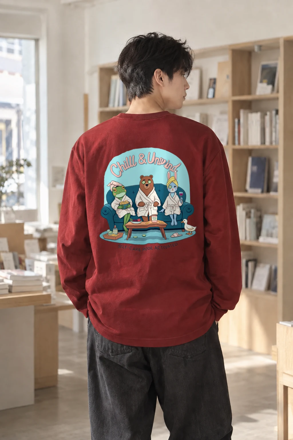 "Chill & Unwind" Unisex Longsleeve T-shirt | Gildan 2400