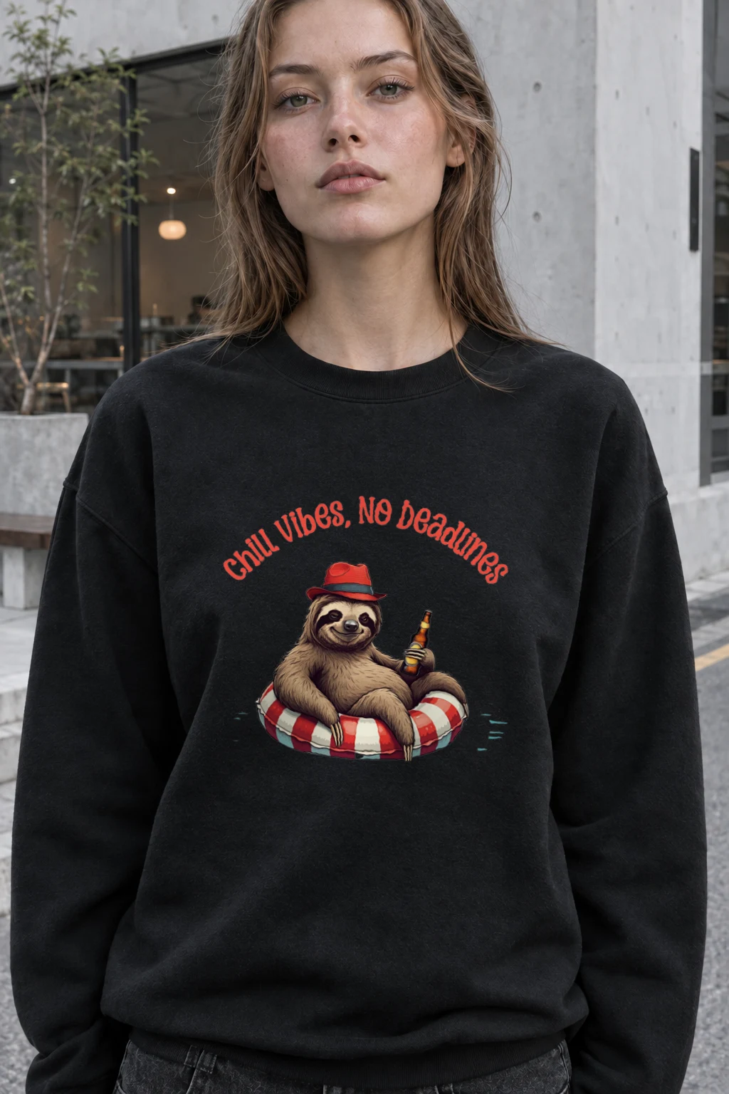 "Chill Vibes No Deadlines" Heavy Blend Unisex Crewneck Sweatshirt | Gildan 18000