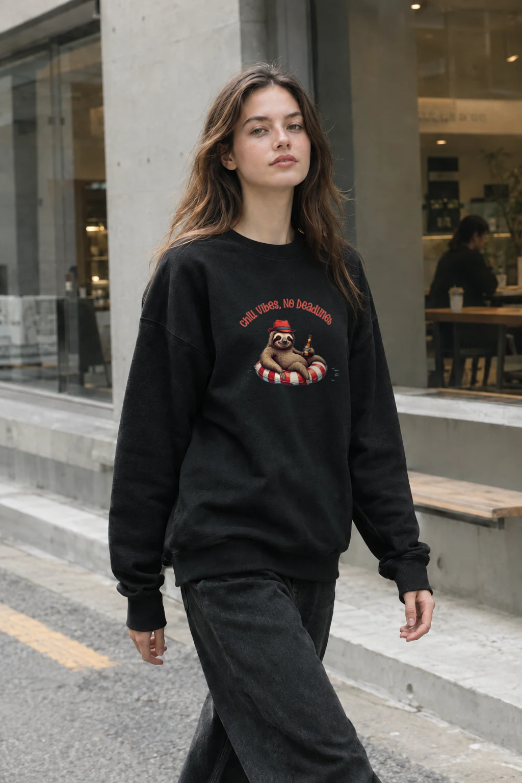 "Chill Vibes No Deadlines" Heavy Blend Unisex Crewneck Sweatshirt | Gildan 18000