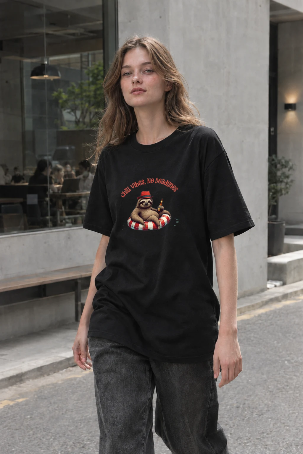 "Chill Vibes No Deadlines" Heavyweight Unisex Crewneck T-shirt | Gildan 5000