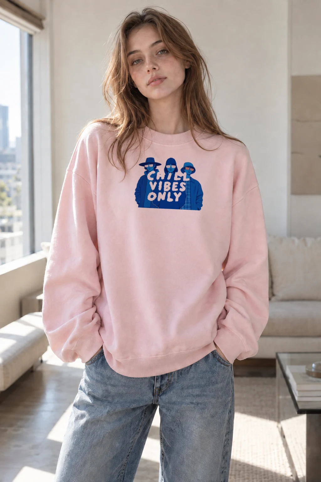 "Chill Vibes Only" Heavy Blend Unisex Crewneck Sweatshirt | Gildan 18000