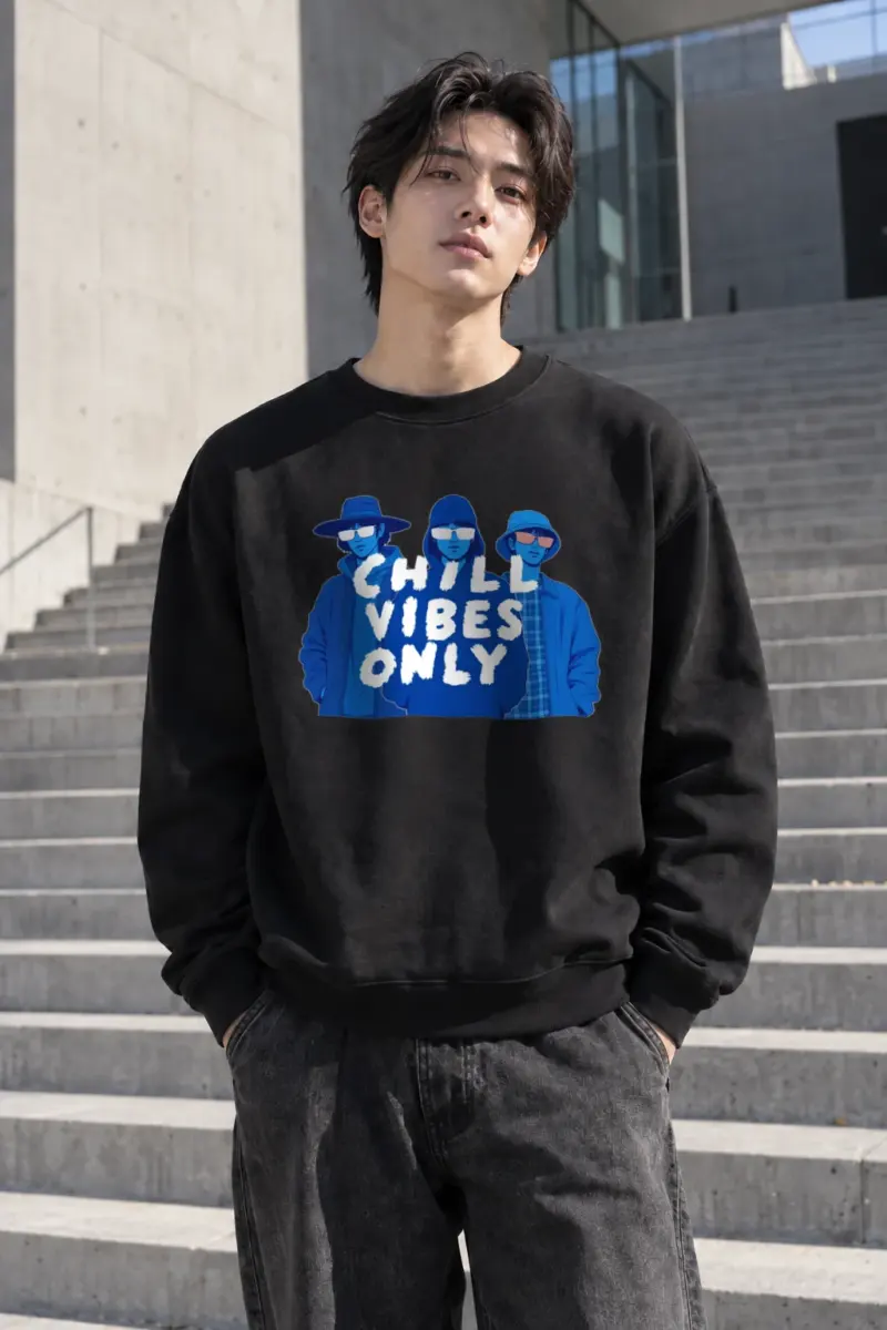 “Chill Vibes Only” Heavy Blend Unisex Crewneck Sweatshirt | Gildan 18000
