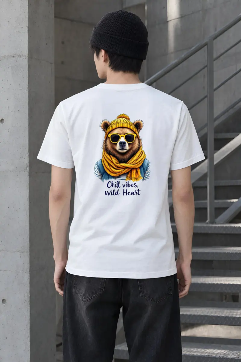 "Chill Vibes Wild Heart" Heavyweight Unisex Crewneck T-shirt