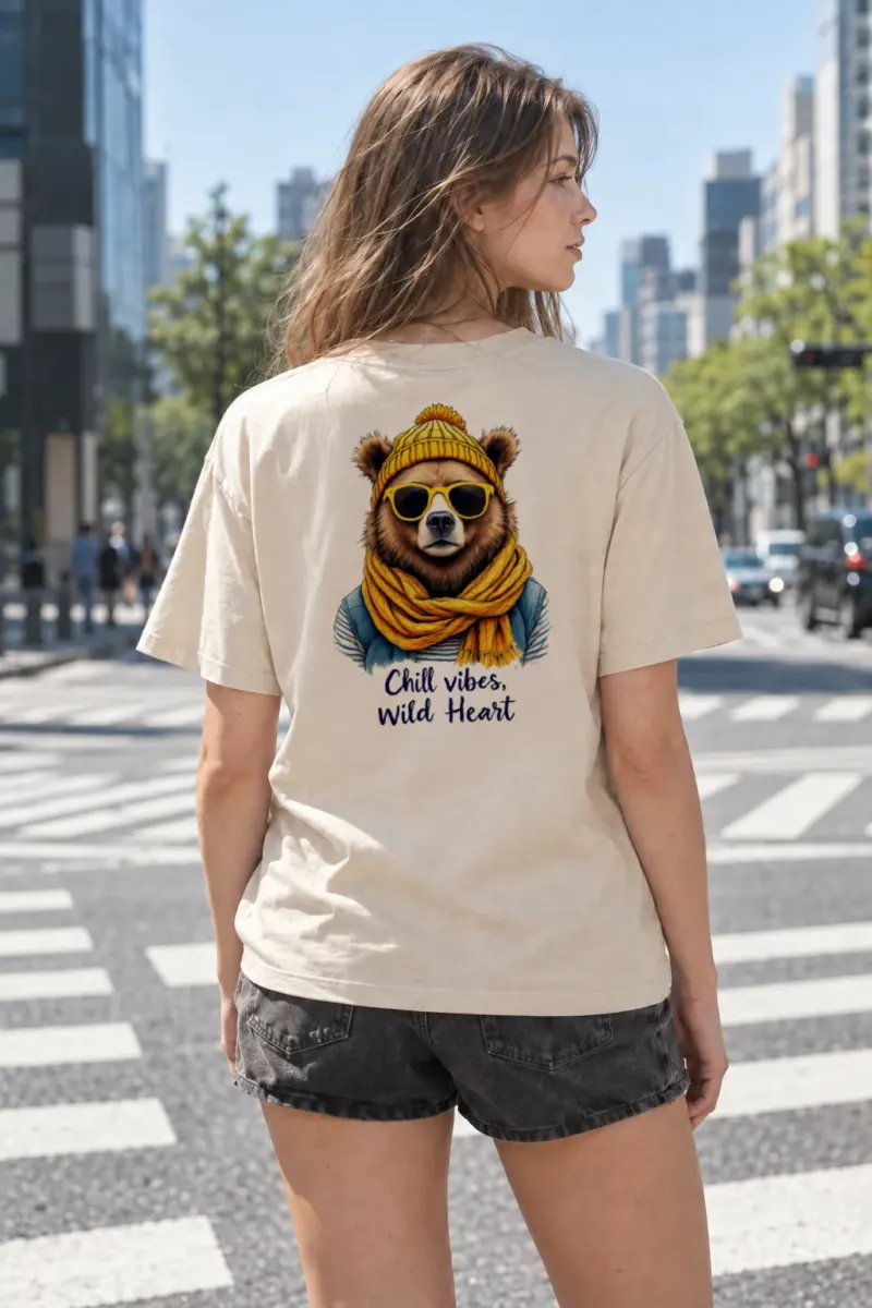 "Chill Vibes Wild Heart" Heavyweight Unisex Crewneck T-shirt | Gildan 5000