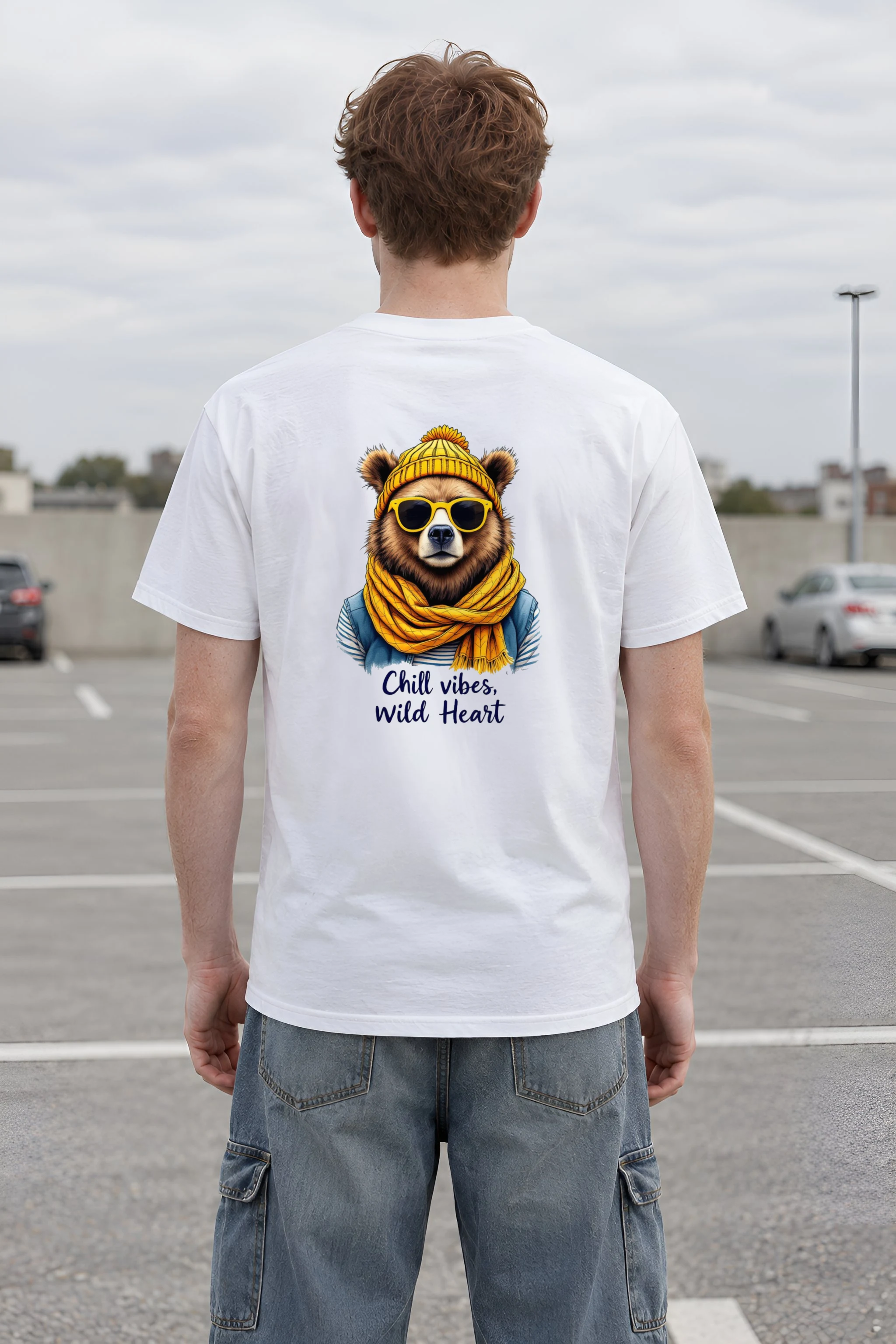"Chill Vibes Wild Heart" Heavyweight Unisex Crewneck T-shirt