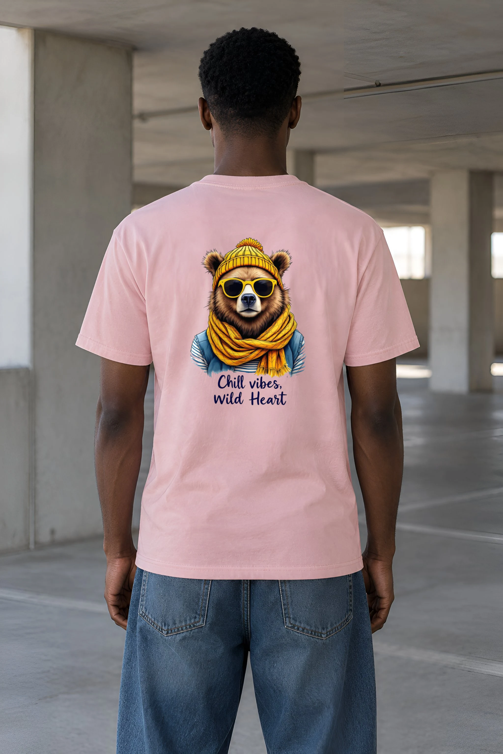 "Chill Vibes Wild Heart" Heavyweight Unisex Crewneck T-shirt