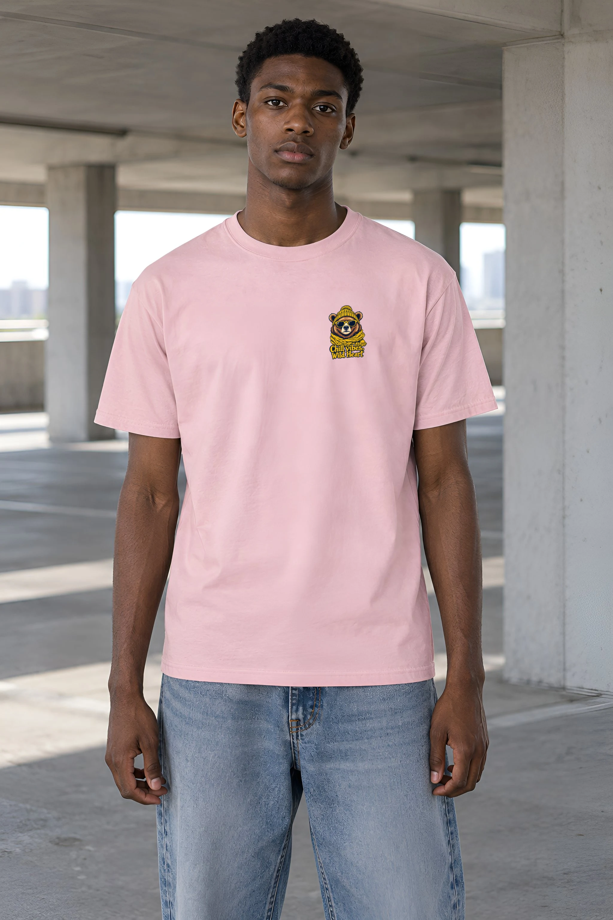 "Chill Vibes Wild Heart" Heavyweight Unisex Crewneck T-shirt