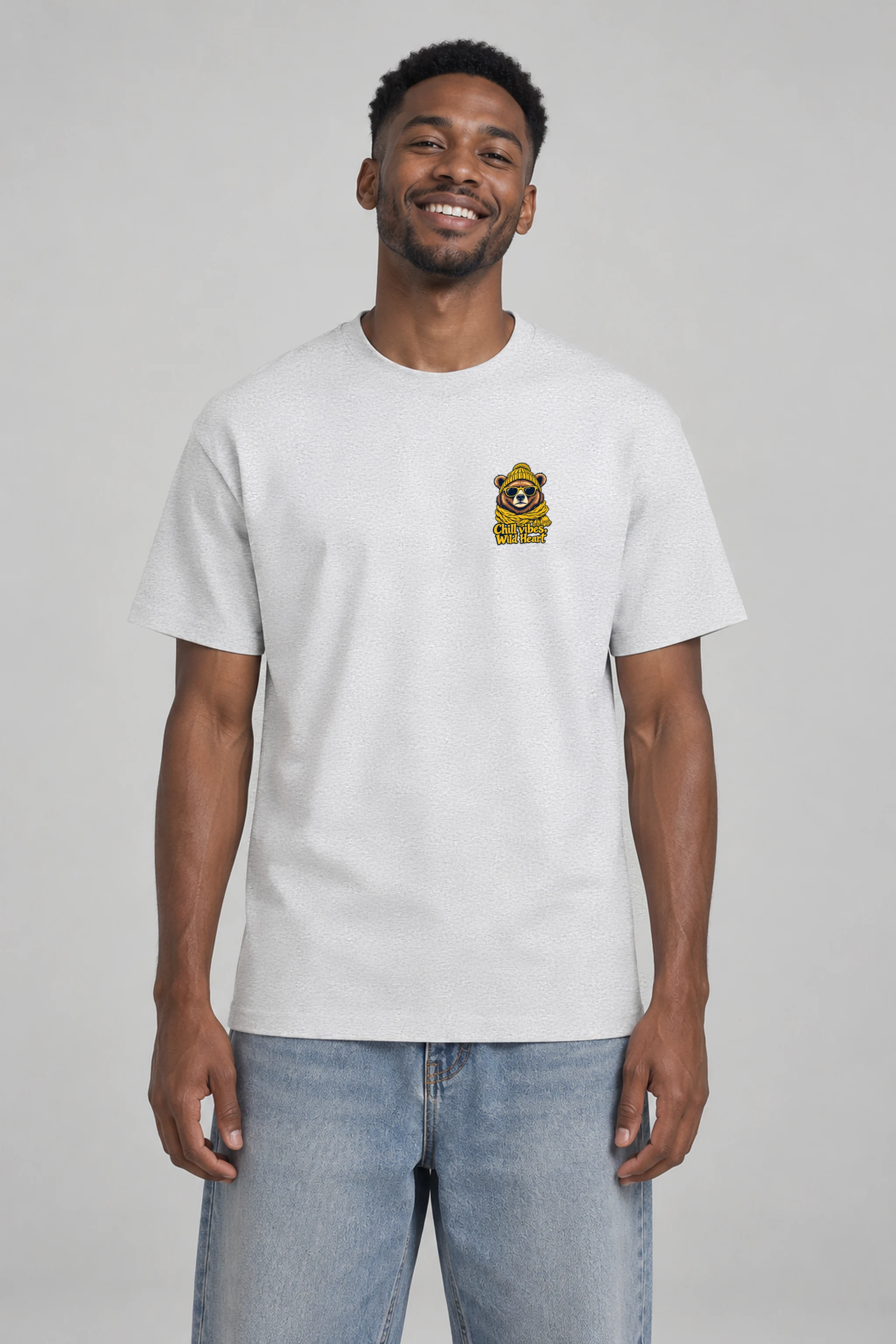 "Chill Vibes Wild Heart" Heavyweight Unisex Crewneck T-shirt