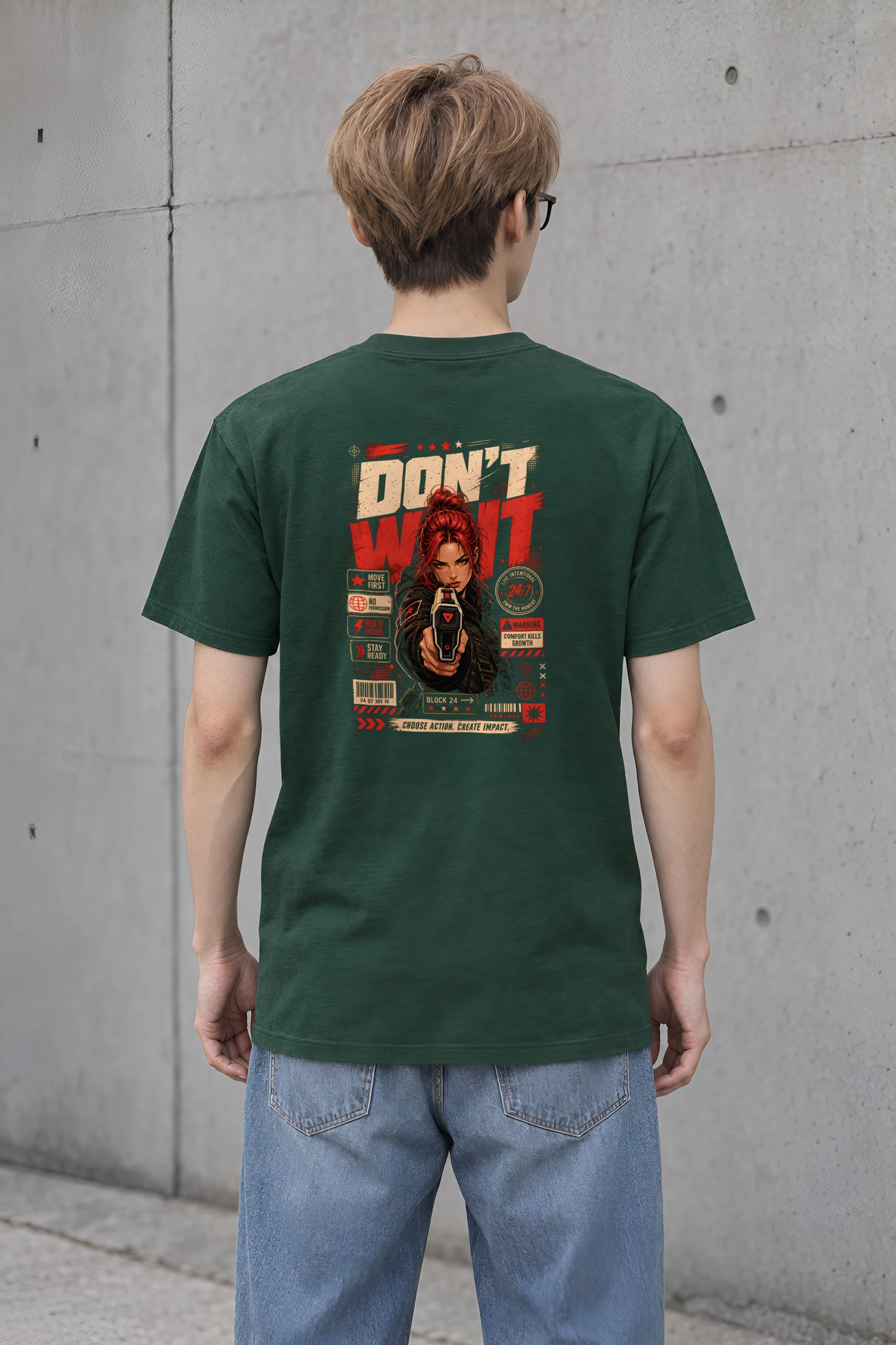 "Choose Action" Heavyweight Unisex Crewneck T-shirt