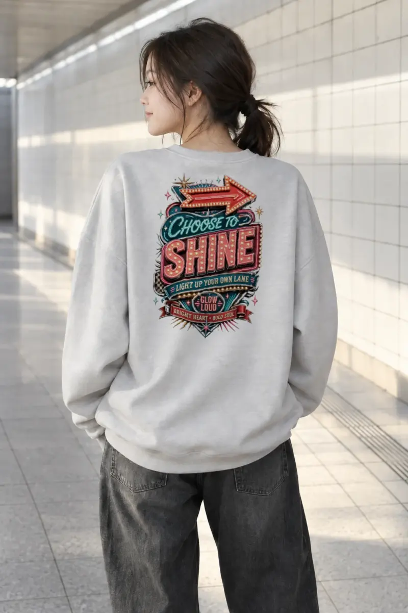 "Choose To Shine" Heavy Blend Unisex Crewneck Sweatshirt | Gildan 18000