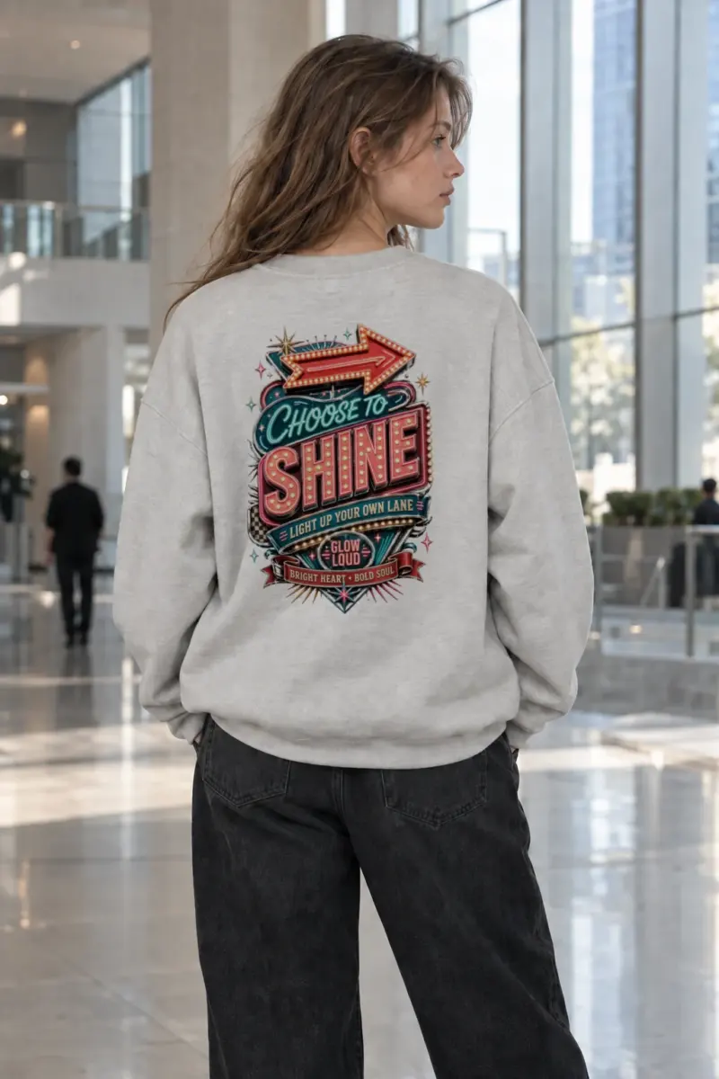 "Choose To Shine" Heavy Blend Unisex Crewneck Sweatshirt | Gildan 18000