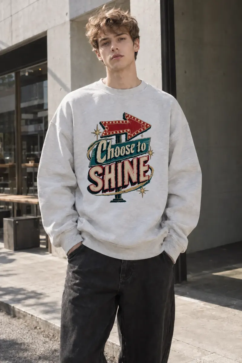 "Choose to Shine" Heavy Blend Unisex Crewneck Sweatshirt | Gildan 18000