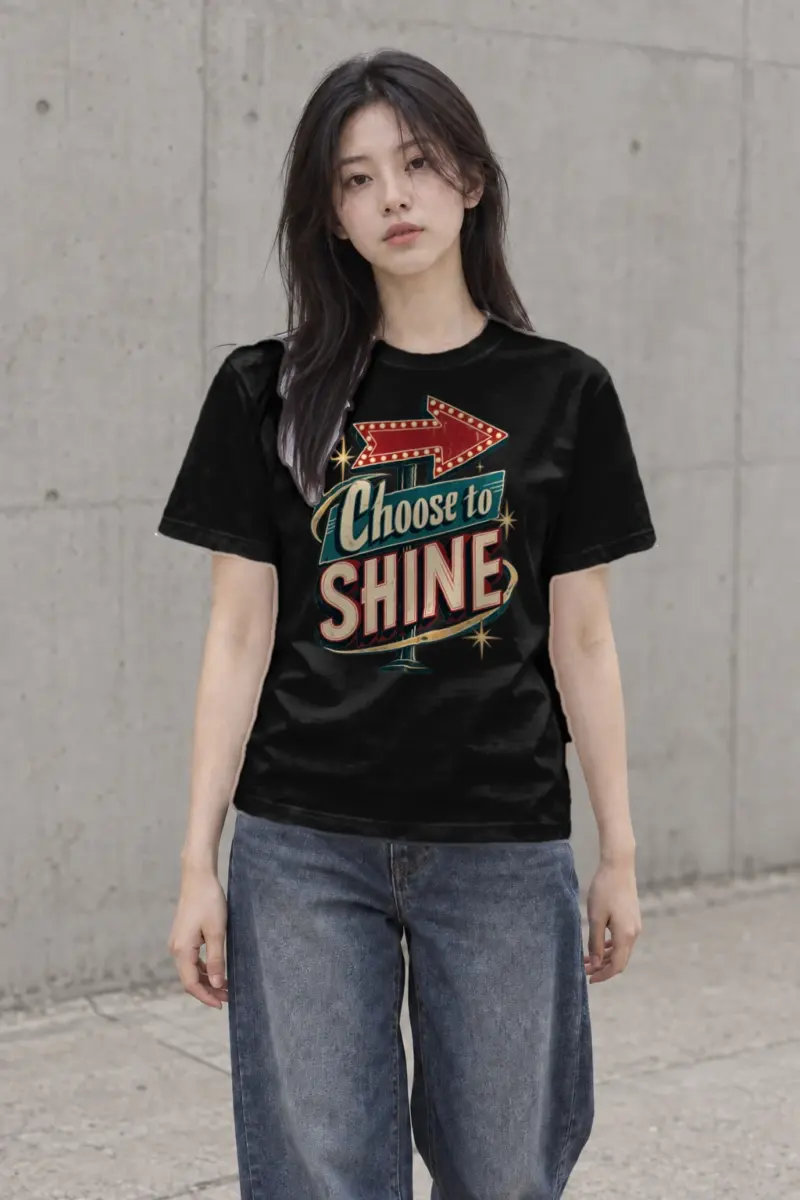 "Choose To Shine" Heavyweight Unisex Crewneck T-shirt | Gildan 5000