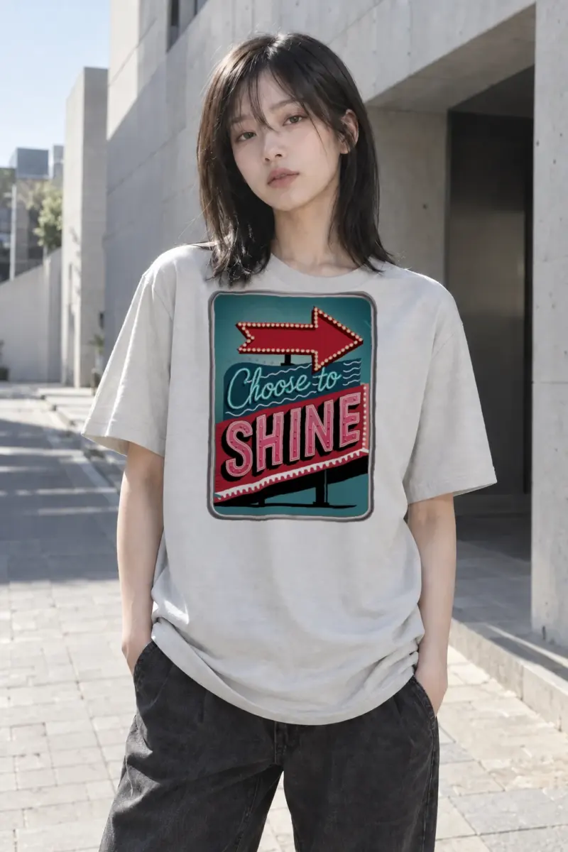 "Choose To Shine" Heavyweight Unisex Crewneck T-shirt | Gildan 5000
