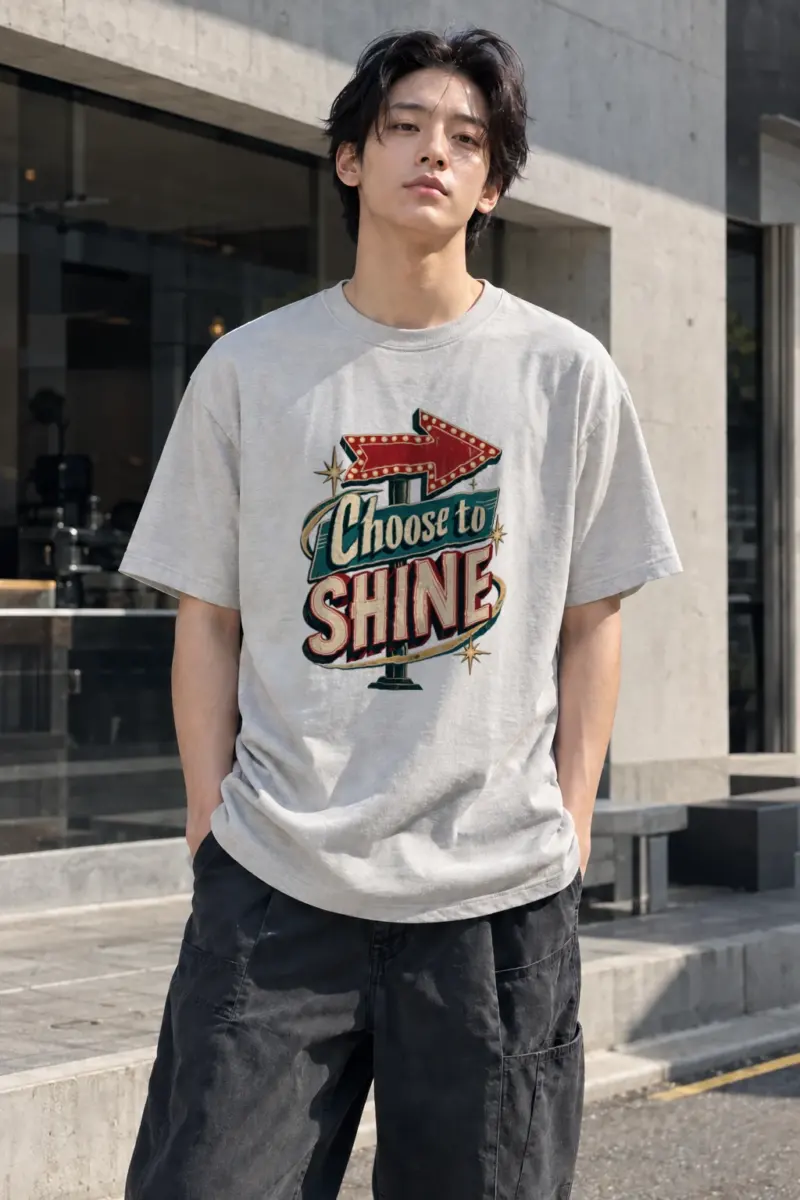 "Choose To Shine" Heavyweight Unisex Crewneck T-shirt | Gildan 5000