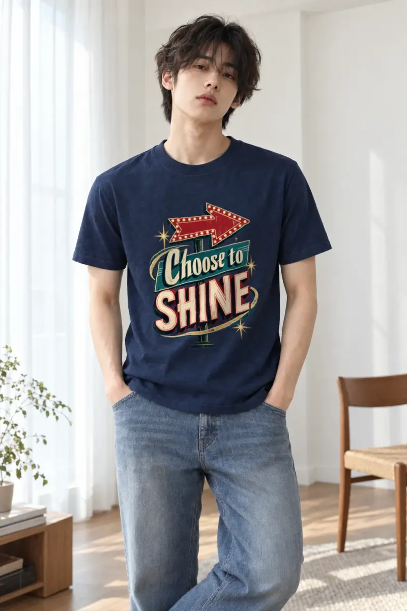 "Choose To Shine" Heavyweight Unisex Crewneck T-shirt