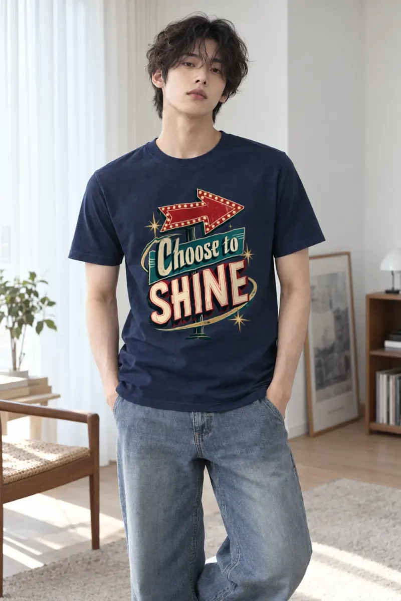 "Choose To Shine" Heavyweight Unisex Crewneck T-shirt