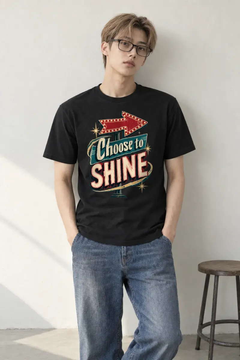 "Choose To Shine" Heavyweight Unisex Crewneck T-shirt | Gildan 5000