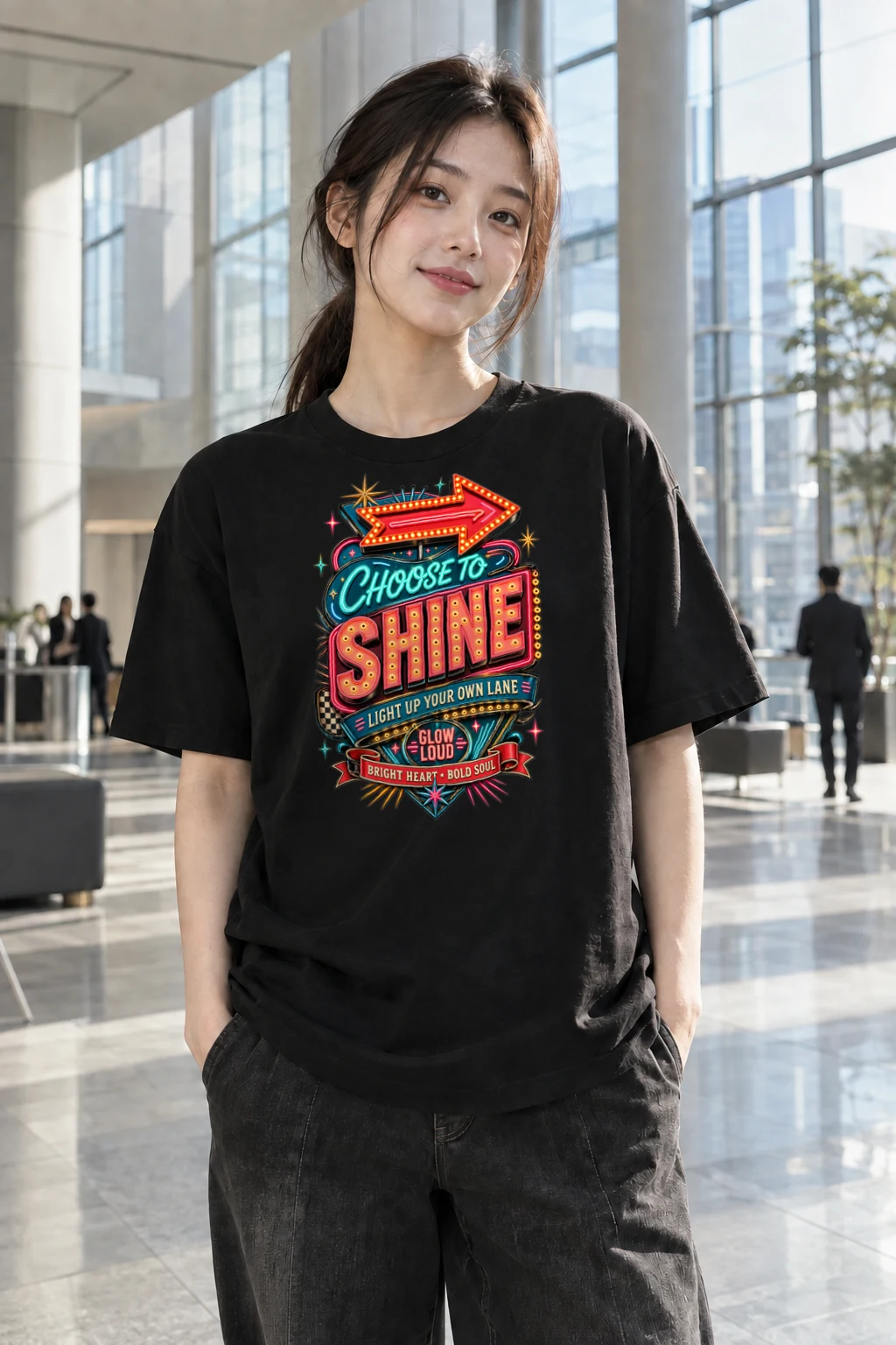 "Choose To Shine" Heavyweight Unisex Crewneck T-shirt | Gildan 5000