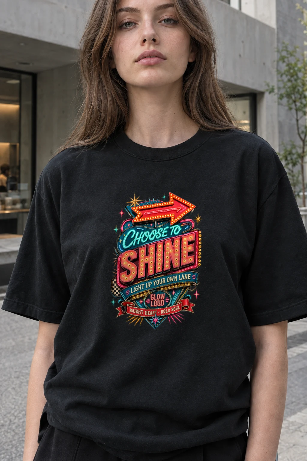 "Choose To Shine" Heavyweight Unisex Crewneck T-shirt | Gildan 5000